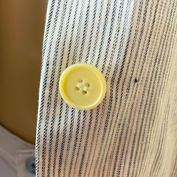 Theory white & blue stripe linen blazer size 2 - Picture 14 of 16